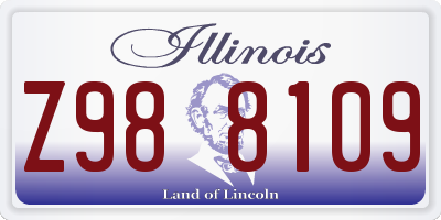 IL license plate Z988109