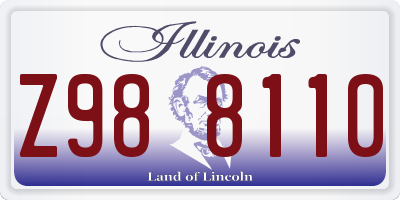 IL license plate Z988110