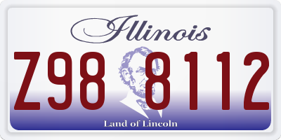 IL license plate Z988112