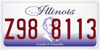 IL license plate Z988113