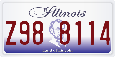 IL license plate Z988114