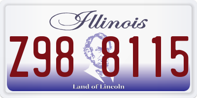 IL license plate Z988115