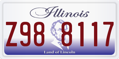 IL license plate Z988117