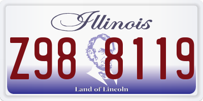 IL license plate Z988119