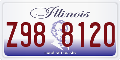 IL license plate Z988120