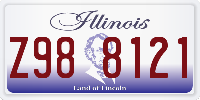 IL license plate Z988121