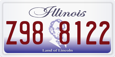 IL license plate Z988122