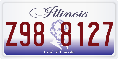 IL license plate Z988127