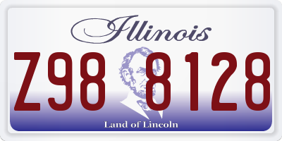 IL license plate Z988128