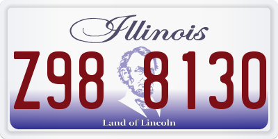 IL license plate Z988130