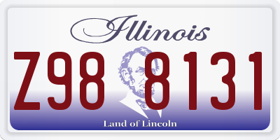 IL license plate Z988131