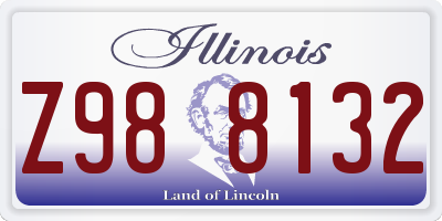 IL license plate Z988132