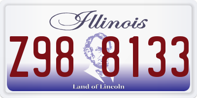 IL license plate Z988133