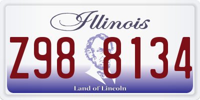 IL license plate Z988134