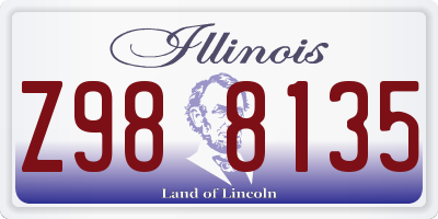 IL license plate Z988135