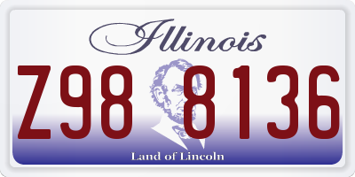 IL license plate Z988136