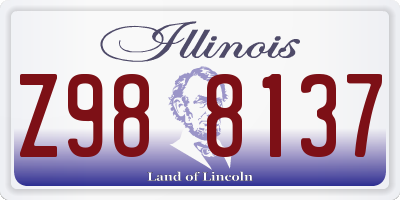 IL license plate Z988137