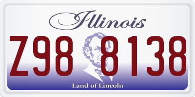 IL license plate Z988138