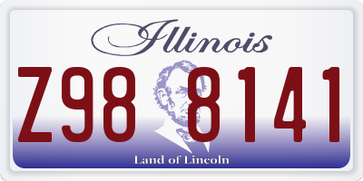 IL license plate Z988141