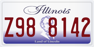 IL license plate Z988142