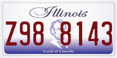 IL license plate Z988143