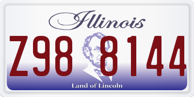 IL license plate Z988144