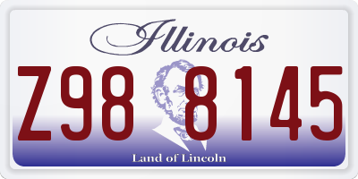 IL license plate Z988145