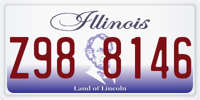 IL license plate Z988146