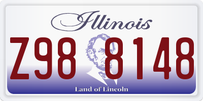 IL license plate Z988148