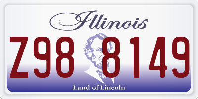 IL license plate Z988149