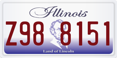 IL license plate Z988151