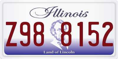 IL license plate Z988152