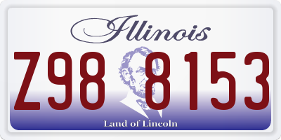 IL license plate Z988153