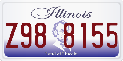 IL license plate Z988155