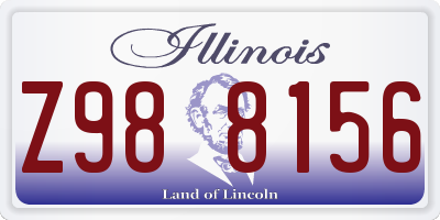 IL license plate Z988156