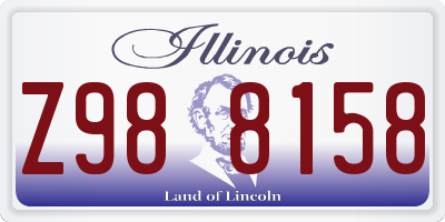 IL license plate Z988158