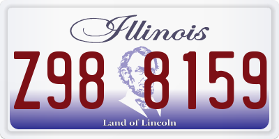 IL license plate Z988159