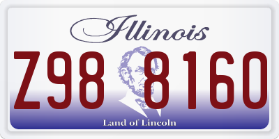 IL license plate Z988160