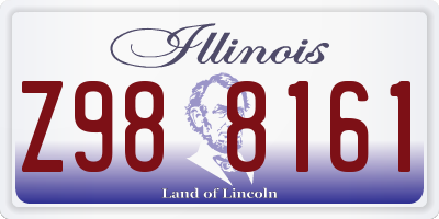 IL license plate Z988161