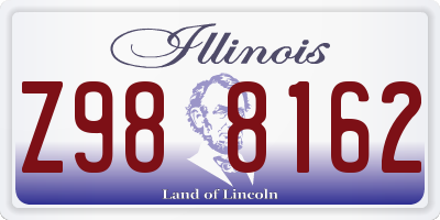 IL license plate Z988162