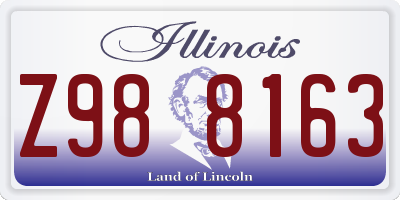 IL license plate Z988163