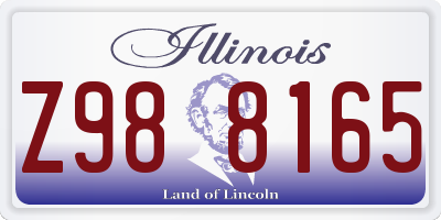 IL license plate Z988165