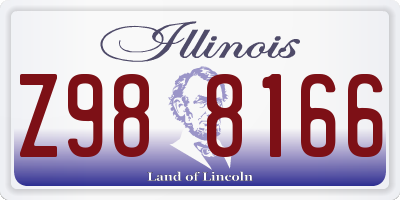 IL license plate Z988166