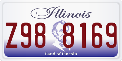 IL license plate Z988169