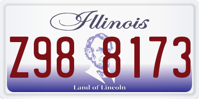 IL license plate Z988173