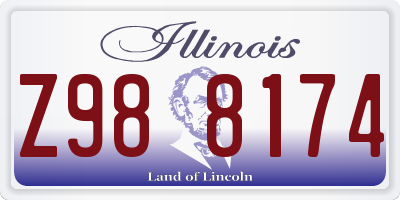 IL license plate Z988174