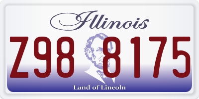 IL license plate Z988175