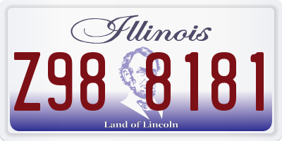 IL license plate Z988181