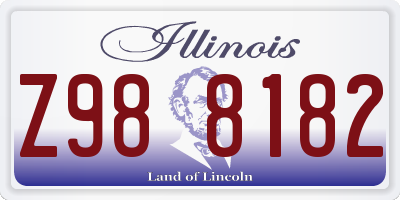 IL license plate Z988182