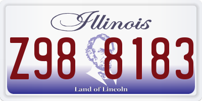 IL license plate Z988183